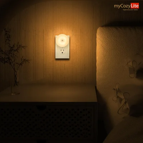 Vista 6 de Luz nocturna con sensor de movimiento, paquete de 2 luces nocturnas activadas por movimiento, encendido y apagado automático, tono cálido de 3200 K
