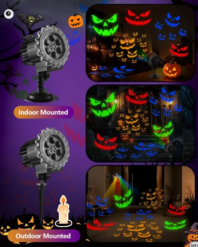 Vista 10 de Proyector de luces de Halloween ultra brillantes para exteriores