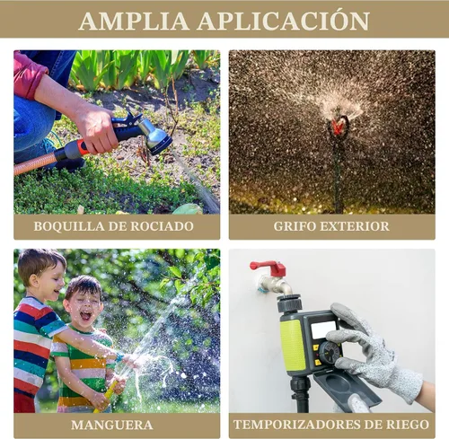Vista 7 de Hourleey Kit de reparación de manguera de jardín – Aleación de aluminio, accesorios macho y hembra, ajuste de manguera de 5/8 pulgadas y 3/4