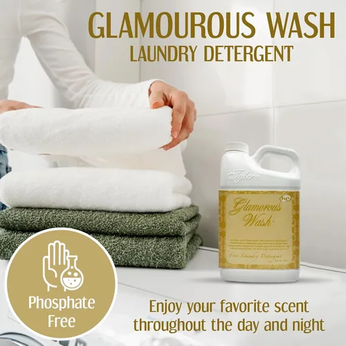 Vista 3 de Tyler Candle Fleur De Lis Glamorous Wash 16 oz Detergente fino para ropa con bolsa para secadora
