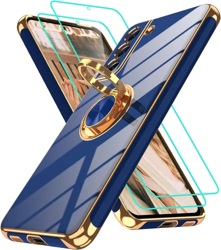Vista 124 de Funda para Motorola Moto G 5G 2024: Funda Moto G Play 5G 2024 con 2 piezas de protectores de pantalla, soporte de anillo de rotación de 360°