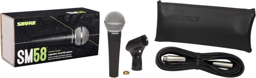 Vista 3 de Micrófono dinámico profesional Shure SM58 Pro con cable XLR de 25 pies - Micrófono cardioide para estudio profesional y actuación en vivo