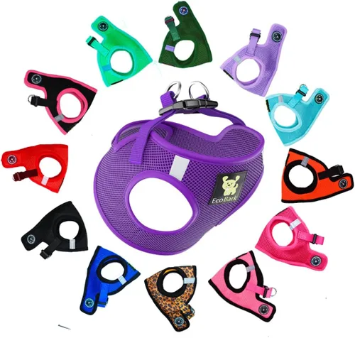 Vista 35 de EcoBark - Arnés para perro, arneses de taza de té ecológicos para perros XXS, XS y pequeños - Arnés reflectante y ajustable para cuerpo mini