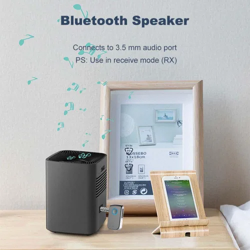 Vista 6 de Adaptador AUX Bluetooth para automóvil, receptor inalámbrico de 0.138 in, adaptador Bluetooth AUX para automóvil, llamadas manos libres