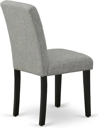 Vista 8 de East West Furniture ESAB3-BCH-06 - Juego de mesa de cocina de 3 piezas contiene una mesa de comedor redonda con pedestal y 2 sillas de comedor