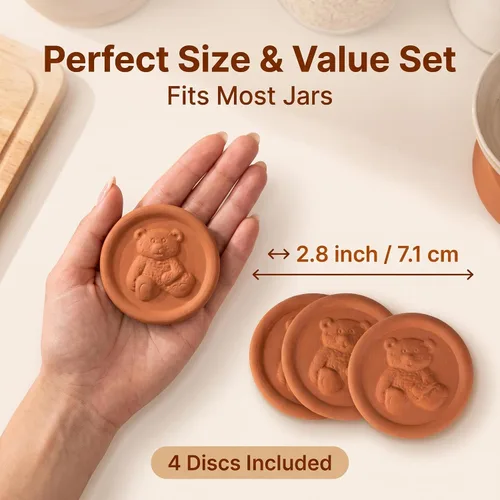 Vista 3 de 4 discos de ahorro de azúcar morena de terracota reutilizables disco