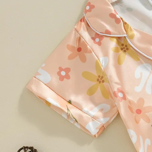 Vista 83 de Conjunto de pijama de manga larga con botones para niña pequeña, conjunto de ropa de dormir