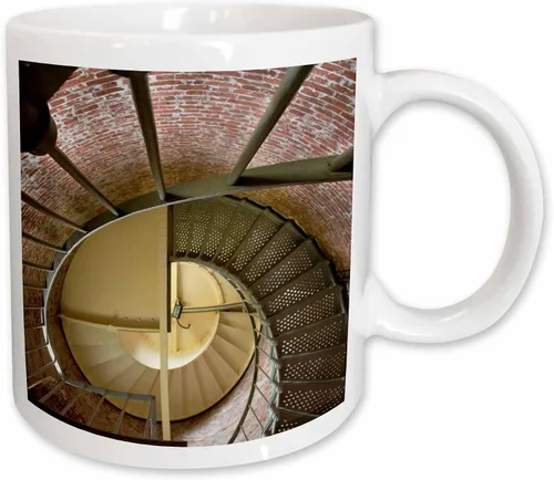 Vista 11 de 3dRose Oregon, Cape Blanco. Lighthouse spiral staircase - US38 BJA0699 - Jaynes Gallery 11oz Two-Tone Black Mug