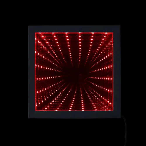 Vista 2 de The Geeky Days Espejo de Pared LED Infinity con Marco y Luz LED de Cambio de Color Múltiple (38x38cm)