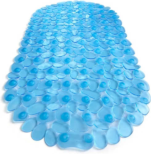 Vista 54 de Alfombra antideslizante para bañera y ducha "Pebbles" de 27 x 14 pulgadas, ovalada, no tóxica, segura, limpia, lavable a máquina, agarre y drenaje