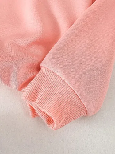 Vista 5 de SOLY HUX Sudadera de manga larga con cuello redondo y estampado de letras de corazón para niña