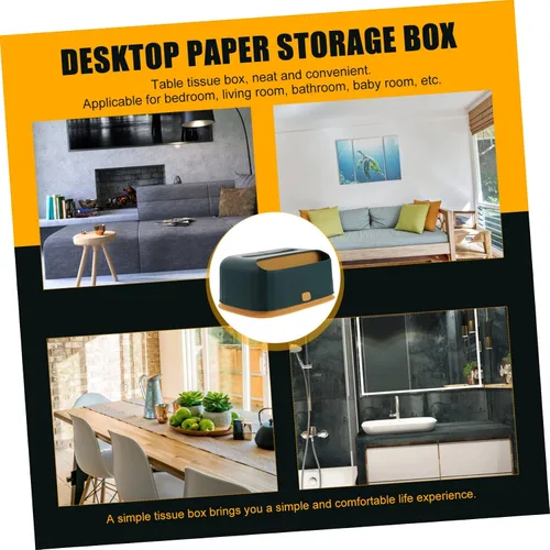 Vista 7 de Alipis Caja de pañuelos de almacenamiento multifuncional Contenedores prácticos para decoración del hogar