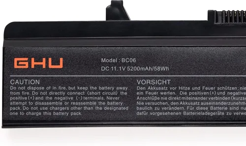 Vista 3 de GHU Nueva batería para laptop de 58 Wh de repuesto para K450N XR693 X284G RU586 RN873 GW240 M911G compatible con Dell Inspiron 1440 1750 1525 1526