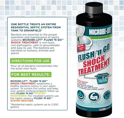 Vista 5 de Microbe-Lift Tratamiento de tanque séptico, tratamiento Flush 'N Go Shock, 32 onzas