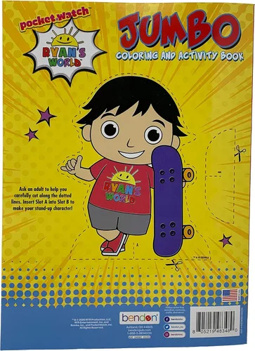 Vista 2 de Ryan's World Libro para colorear de 80 pg, estilo surtido, 1 unidad