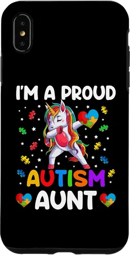 Vista 7 de Funda para iPhone 14 I'm A Proud Aunt Autism Awareness Dabbing Unicorn Girl