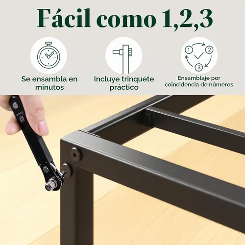 Vista 7 de Zinus Lorelei - Marco de cama de plataforma de metal de 14 pulgadas, soporte de listones de acero, no necesita somier, embalaje ecológico