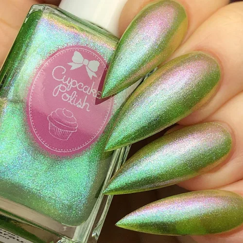 Vista 2 de Eldhraun - Esmalte de uñas verde guisante que cambia de esmalte de uñas por Cupcake Polish
