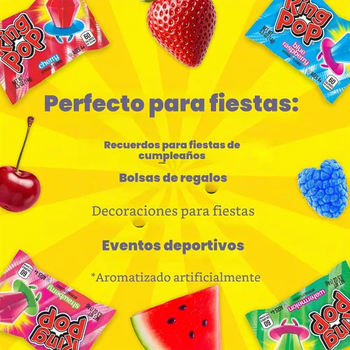 Vista 6 de Ring Pop Lollipops - Caramelos a granel envueltos individualmente Paquete de fiesta, 20 unidades con sabores surtidos, caramelos duros