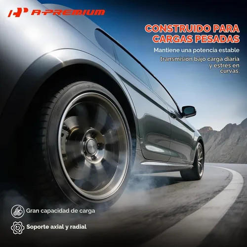 Vista 6 de A-Premium Cojinete de rueda trasera y conjunto de cubo con 5 lengüetas