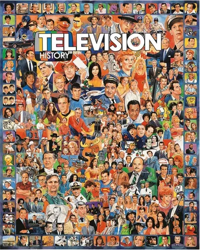 Vista 2 de White Mountain Puzzles Historia de la televisión - Rompecabezas de 1000 piezas