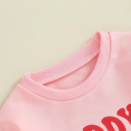 Vista 62 de SOLILOQUY Traje de manga larga con cuello redondo para el primer día de San Valentín para bebé niño y niña, mameluco de corazón de amor