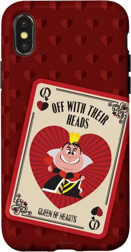 Vista 5 de Disney Carcasa para iPhone 17, diseño de villanos, la reina de corazones con sus cabezas, color rojo