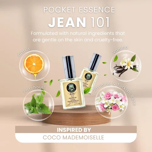 Vista 4 de Jean101 Eau De Parfum Inspirado por Mademoiselle Para ella 0.5 onzas líquidas 15ML