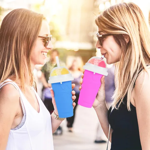 Vista 7 de Taza para hacer granizados - Taza mágica de congelación rápida, máquina portátil de doble capa para granizados geniales para batidos, jugos, helados