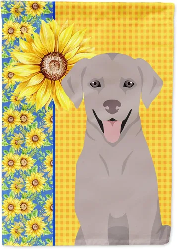 Vista 113 de Caroline's Treasures WDK5313GF Bandera de jardín con diseño de girasoles de verano, color negro y tostado, Airedale Terrier para buzón, bandera