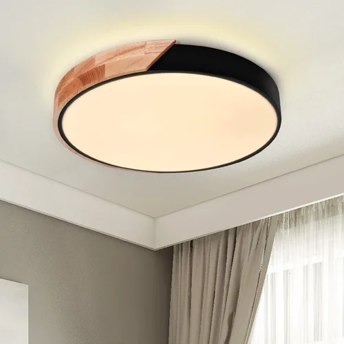 Vista 11 de EDISLIVE Lámpara de techo LED de vidrio nublado con montaje empotrado, luz blanca ajustable en 5 pasos, lámpara de techo redonda moderna de 11.4