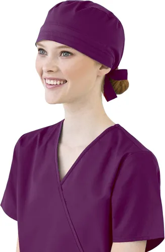 Vista 2 de WonderWink Gorra médica unisex Vino