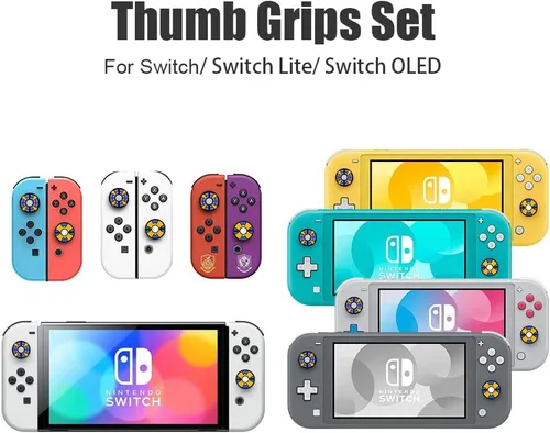 Vista 6 de Switch Joycon - Tapas de agarre para pulgar, funda de silicona suave compatible con Nintendo SwitchOLEDSwitch Lite, cubiertas de botón de agarre