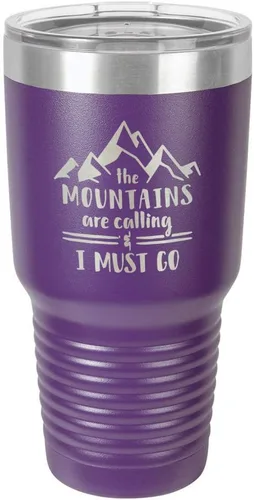 Vista 19 de Las motos están llamando y tengo que ir grabado 30 oz vaso de acero con recubrimiento de polvo grabado láser taza de viaje de camello polar sin BPA