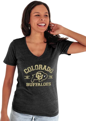 Vista 13 de Blue 84 NCAA Camiseta de mujer de tres combinaciones con mascota