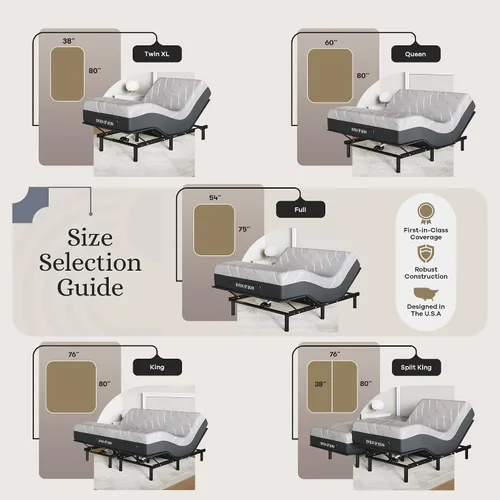 Vista 6 de Sven & Son Essential - Base de cama ajustable tamaño twin XL + colchón de espuma viscoelástica de gel frío de 10 pulgadas, inalámbrica, fácil