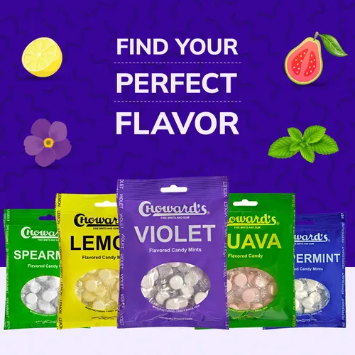 Vista 8 de Choward's Bolsa de dulces Violet Mints Sabor aromático audaz Perfecto para viajes, compartir y regalar Caramelos nostálgicos vintage Bolsa