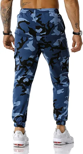 Vista 3 de GRAJTCIN Pantalones deportivos casuales de camuflaje para hombre, ligeros, para senderismo, al aire libre, pantalones de calle para hombres