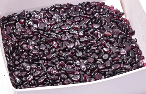 Vista 4 de HQRP 3.53 oz (3.5 onzas) de granate, rojo oscuro, piropo almandino, piedras pequeñas pulidas, piedras naturales pulidas de calidad, piedras