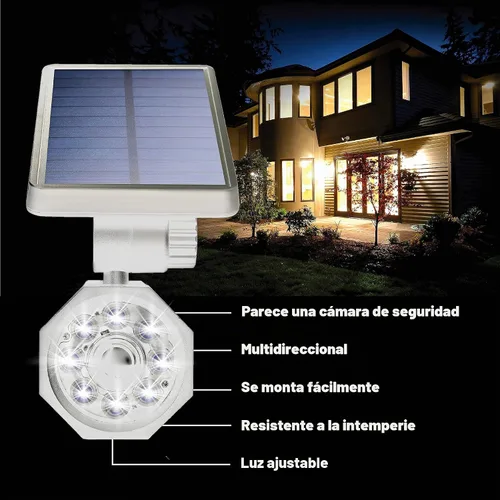 Vista 2 de Bionic Spotlight de Bell+Howell - Luces solares para exteriores con sensor de movimiento, súper brillantes, 8 bombillas LED, focos impermeables