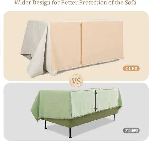 Vista 4 de Funda de sofá de felpilla de 91 x 118 pulgadas, extra ancha, resistente al agua, para sofá modular de 2 a 3 cojines, funda de sofá modular