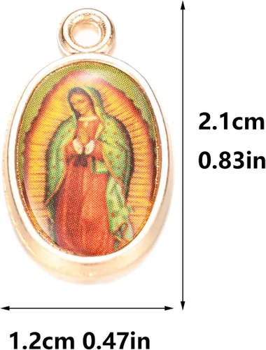 Vista 2 de 40 dijes clásicos de la Virgen María de Guadalupe para collares, pulseras y llaveros
