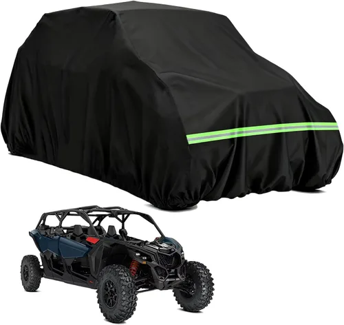 Vista 13 de Funda para UTV de 2 a 3 plazas, 600D resistente, 126 x 70 x 75 pulgadas Waterproof, Windproof, UV Resistant, Reflective Strips, Compatible with