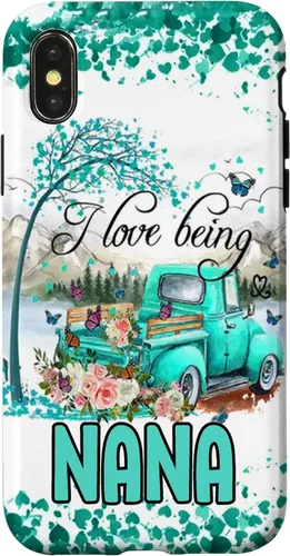 Vista 5 de I Love Being Nana Flower Butterflies Truck PC Case for iPhone 17