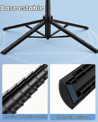 Vista 6 de TECKNET Trípode de teléfono de 71 pulgadas y palo para selfie, soporte de trípode portátil extensible para teléfono celular con control remoto