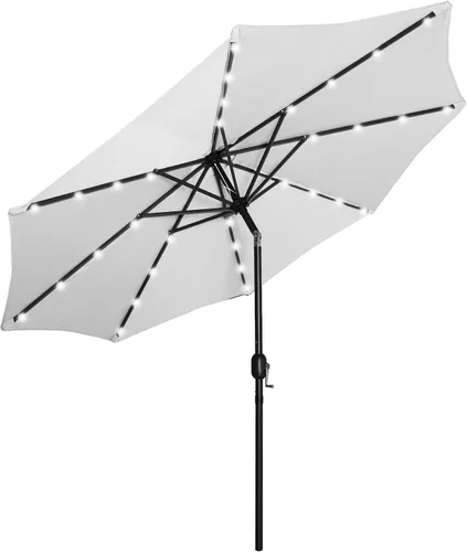 Vista 11 de WestinTrends Cyrus - Sombrilla de patio al aire libre de 9 pies Negro/Blanco