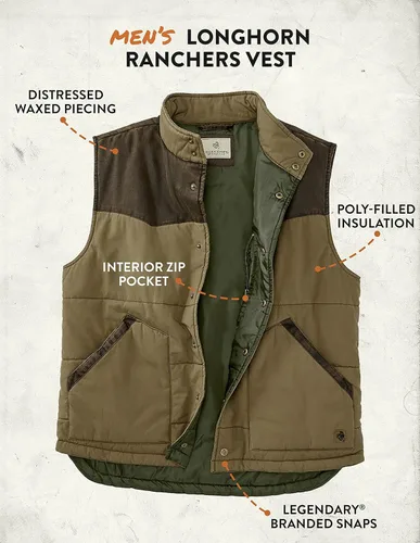 Vista 5 de Legendary Whitetails Chaleco Longhorn Ranchers para hombre
