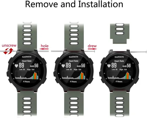 Vista 6 de ISABAKE Compatible Forerunner 735XT Band Soft Silicone Sport Watch Strap Pulseras para Forerunner 220 230 235 620 630 Approach S20 S5 S6