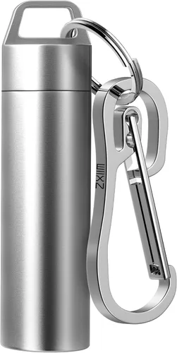 Vista 13 de Pastillero pequeño, llavero portátil para pastilleros, contenedor de pastillero de metal impermeable para bolsillo de viaje, mini organizador