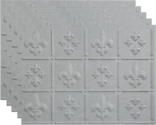 Vista 19 de FASÄDE Fleur-de-lis - Panel decorativo de vinilo decorativo para salpicaduras de 18 x 24 pulgadas en cobre piedra lunar (paquete de 5)